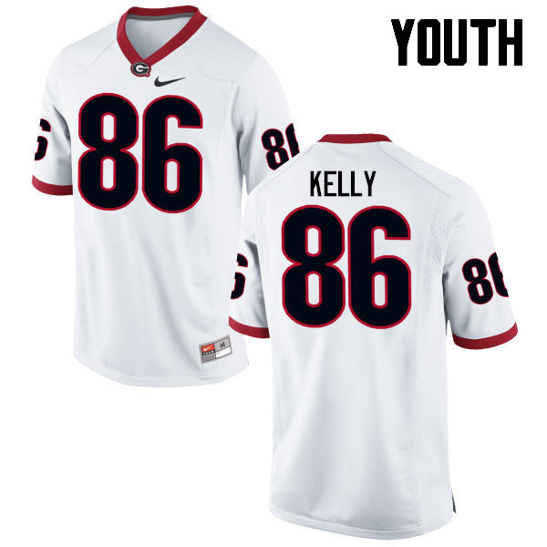 Georgia Bulldogs Youth Davis Kelly #86 White Stitched College UGA Football Jersey 23OU013TA